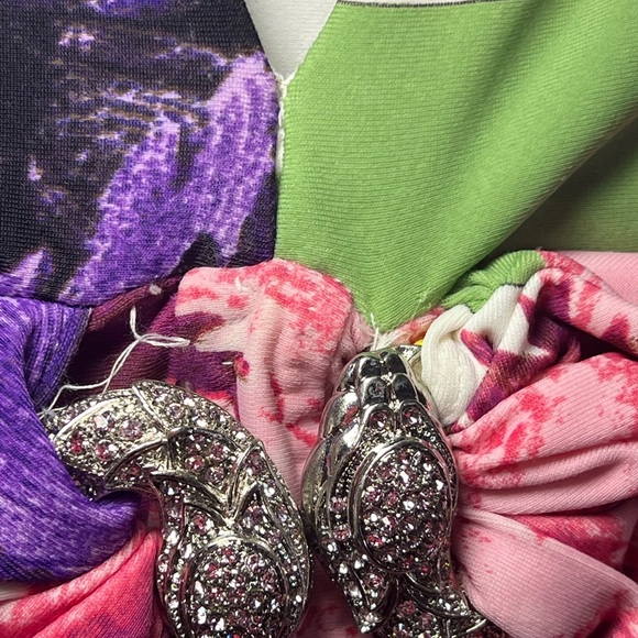 ROBERTO CAVALLI • FLORAL W. SNAKE MIDI DRESS • GUC - Picture 7 of 9